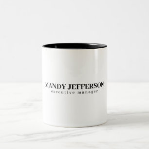Beruflicher, moderner Minimalname Zweifarbige Tasse