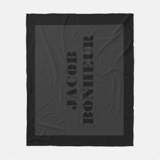 Beruflicher moderner Name | Dunkelgrau und schwarz Fleecedecke (Vorderseite)