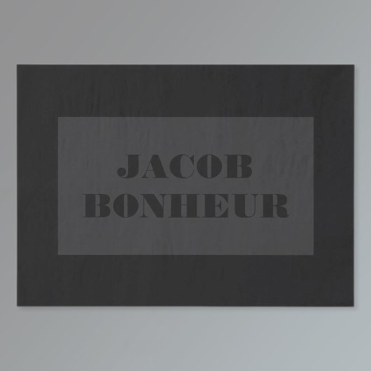 Beruflicher moderner Name | Dunkelgrau und schwarz Seidenpapier