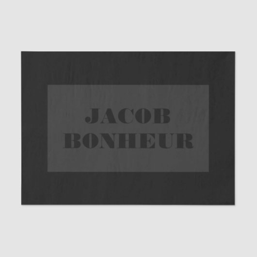 Beruflicher moderner Name | Dunkelgrau und schwarz Seidenpapier (Vorderseite)