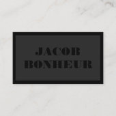 Beruflicher moderner Name | Dunkelgrau und schwarz Visitenkarte (Vorderseite)