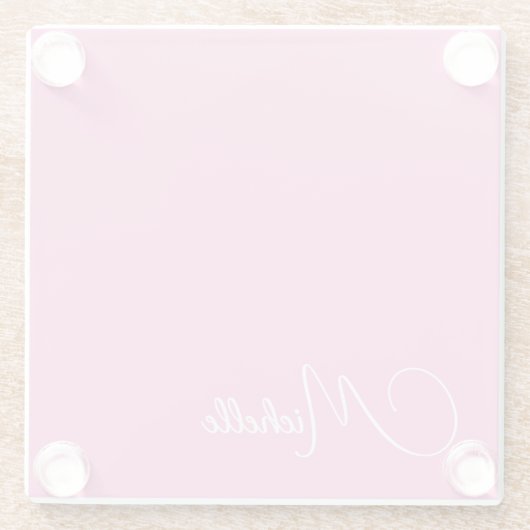 Beruflicher moderner Name für Handschrift in Rosa  Glasuntersetzer (Rückseite)