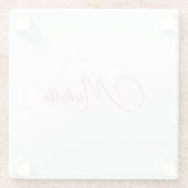 Beruflicher moderner Name für Handschrift in Rosa  Glasuntersetzer (Rückseite)