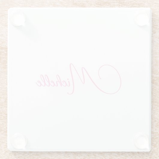Beruflicher moderner Name für Handschrift in Rosa  Glasuntersetzer (Rückseite)