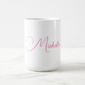 Beruflicher moderner Name für Handschrift in Rosa  Kaffeetasse (Mittel)