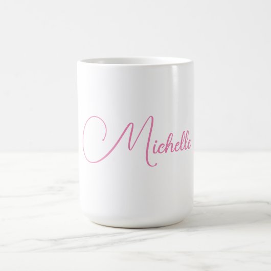 Beruflicher moderner Name für Handschrift in Rosa  Kaffeetasse (Mittel)