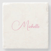 Beruflicher moderner Name für Handschrift in Rosa Steinuntersetzer (Vorderseite)