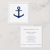 Beruflicher moderner Nautical Navy Blue Anchor Quadratische Visitenkarte (Vorne/Hinten)