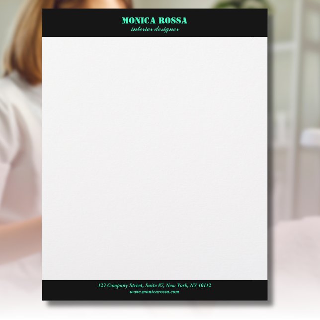 Beruflicher, moderner Neon Aquamarin Letterhead Briefbogen (Von Creator hochgeladen)