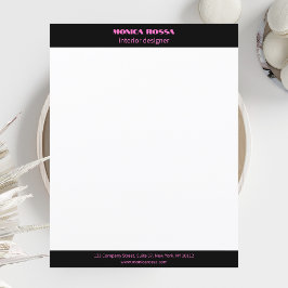 Beruflicher, moderner Neonrosa Letterhead