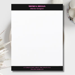 Beruflicher, moderner Neonrosa Letterhead Notizblock