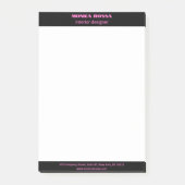 Beruflicher, moderner Neonrosa Letterhead Post-it Klebezettel (Vorderseite)