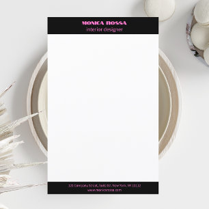 Beruflicher, moderner Neonrosa Letterhead Post-it Klebezettel