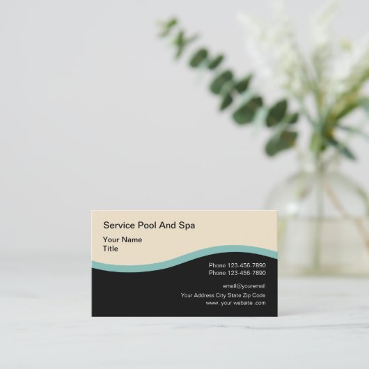 Beruflicher moderner Pool-Service Visitenkarte (Stehend Vorderseite)