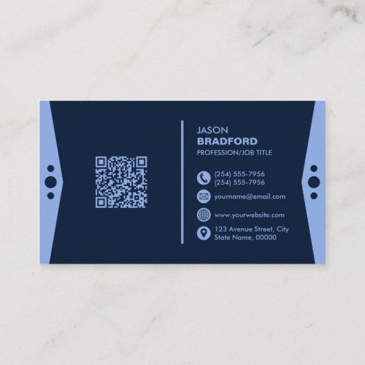 Beruflicher moderner QR-Code kundenspezifisch Pers Visitenkarte (Rückseite)