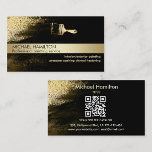 Beruflicher moderner QR-Code-Lackservice Gold Visitenkarte