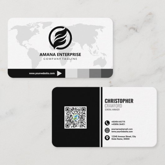 Beruflicher, moderner QR-Code Personalisiert Visitenkarte (Vorne/Hinten)