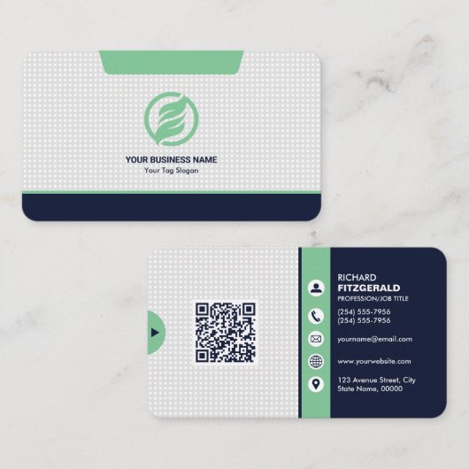 Beruflicher, moderner QR-Code Personalisiert Visitenkarte (Vorne/Hinten)