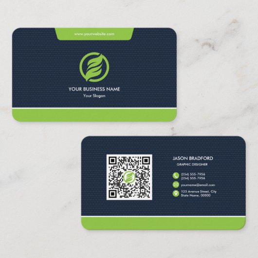 Beruflicher, moderner QR-Code Personalisiert Visitenkarte (Vorne/Hinten)