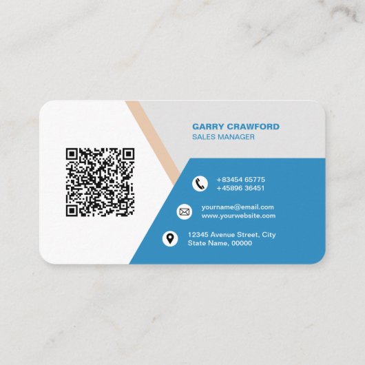 Beruflicher, moderner QR-Code Personalisiert Visitenkarte (Rückseite)