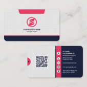 Beruflicher, moderner QR-Code Personalisiert Visitenkarte (Vorne/Hinten)