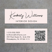 Beruflicher, moderner QR-Code Rosa Mini Visitenkarte