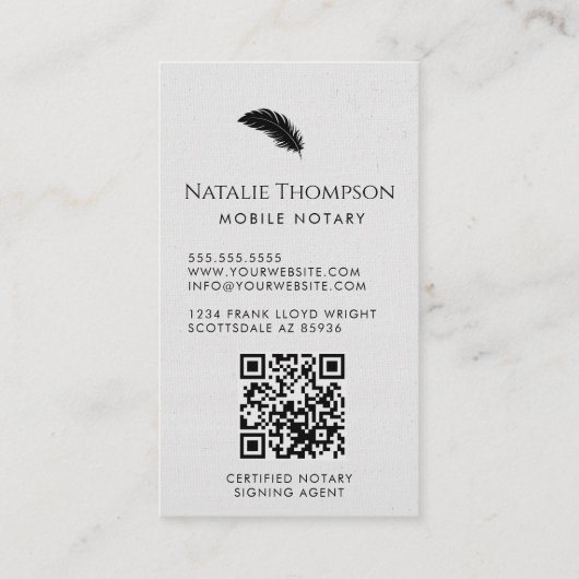 Beruflicher moderner QR-Code Vertikaler Notar Visitenkarte (Rückseite)