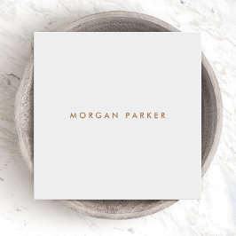 Beruflicher, moderner, schlichter Grau Platz Quadratische Visitenkarte