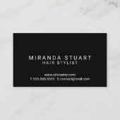 Beruflicher, moderner Schwarz-Weiß-Haarstil Visitenkarte (Rückseite)