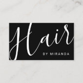 Beruflicher, moderner Schwarz-Weiß-Haarstil Visitenkarte (Vorderseite)