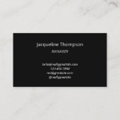 Beruflicher moderner Schwarz-Weiß-Minimal Visitenkarte (Rückseite)