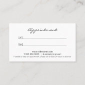 Beruflicher, moderner Schwarz-Weiß-Termin Terminkarte (Rückseite)