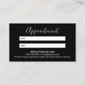 Beruflicher, moderner Schwarz-Weiß-Termin Terminkarte (Rückseite)