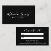 Beruflicher, moderner Schwarz-Weiß-Termin Terminkarte (Vorne/Hinten)