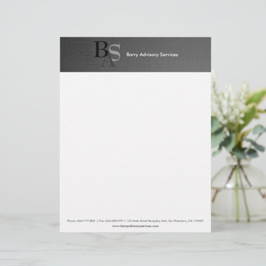 Beruflicher moderner schwarzer einfacher Briefkopf (Stehend Vorderseite)