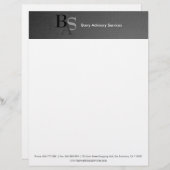 Beruflicher moderner schwarzer einfacher Briefkopf (Vorne/Hinten)