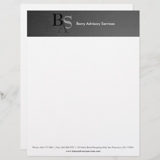 Beruflicher moderner schwarzer einfacher Briefkopf (Vorne/Hinten)