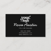 Beruflicher moderner schwarzer QR-Code Ihr Logo ho Visitenkarte (Rückseite)