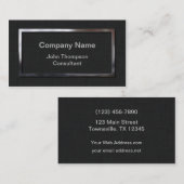 Beruflicher, moderner Schwarzer Silberrahmen Visitenkarte (Vorne/Hinten)