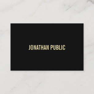 Beruflicher, moderner Schwarzer Text Eleganter Lux Visitenkarte
