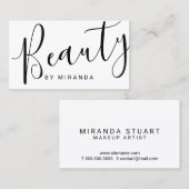 Beruflicher moderner Schwarzweiss-Make-upkünstler Visitenkarte (Vorne/Hinten)