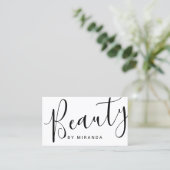 Beruflicher moderner Schwarzweiss-Make-upkünstler Visitenkarte (Stehend Vorderseite)