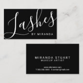 Beruflicher moderner Schwarzweiss-Make-upkünstler Visitenkarte (Vorne/Hinten)