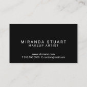 Beruflicher moderner Schwarzweiss-Make-upkünstler Visitenkarte (Rückseite)