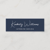 Beruflicher, moderner Script QR Code Blau Mini Visitenkarte (Vorderseite)