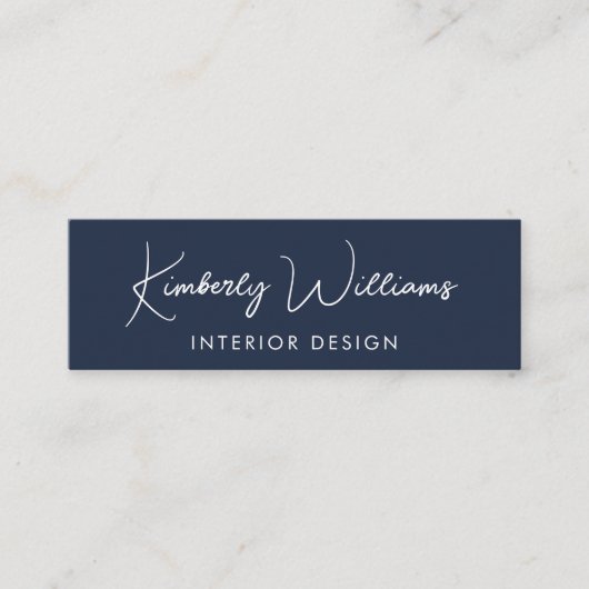 Beruflicher, moderner Script QR Code Blau Mini Visitenkarte (Vorderseite)