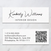 Beruflicher, moderner Script QR Code Mini Visitenkarte