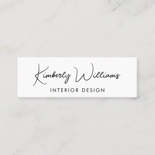 Beruflicher, moderner Script QR Code Mini Visitenkarte (Vorderseite)