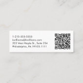 Beruflicher, moderner Script QR Code Mini Visitenkarte (Rückseite)