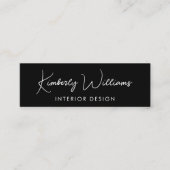 Beruflicher, moderner Script QR Code Schwarz Mini Visitenkarte (Vorderseite)